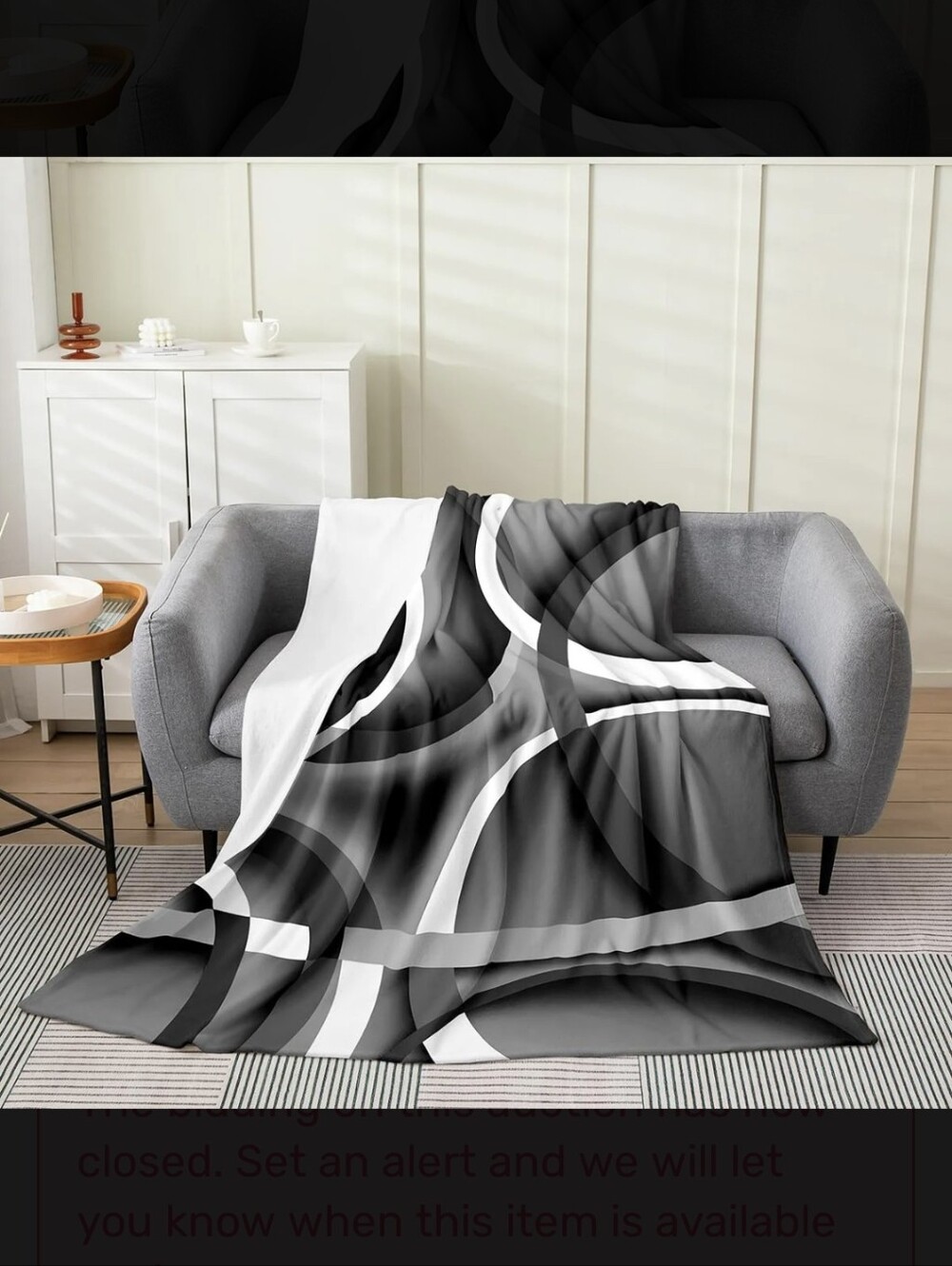 Modern Black & White Geometric Throw Blanket - Home Bedding